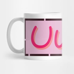 UwU pink bg borders Mug